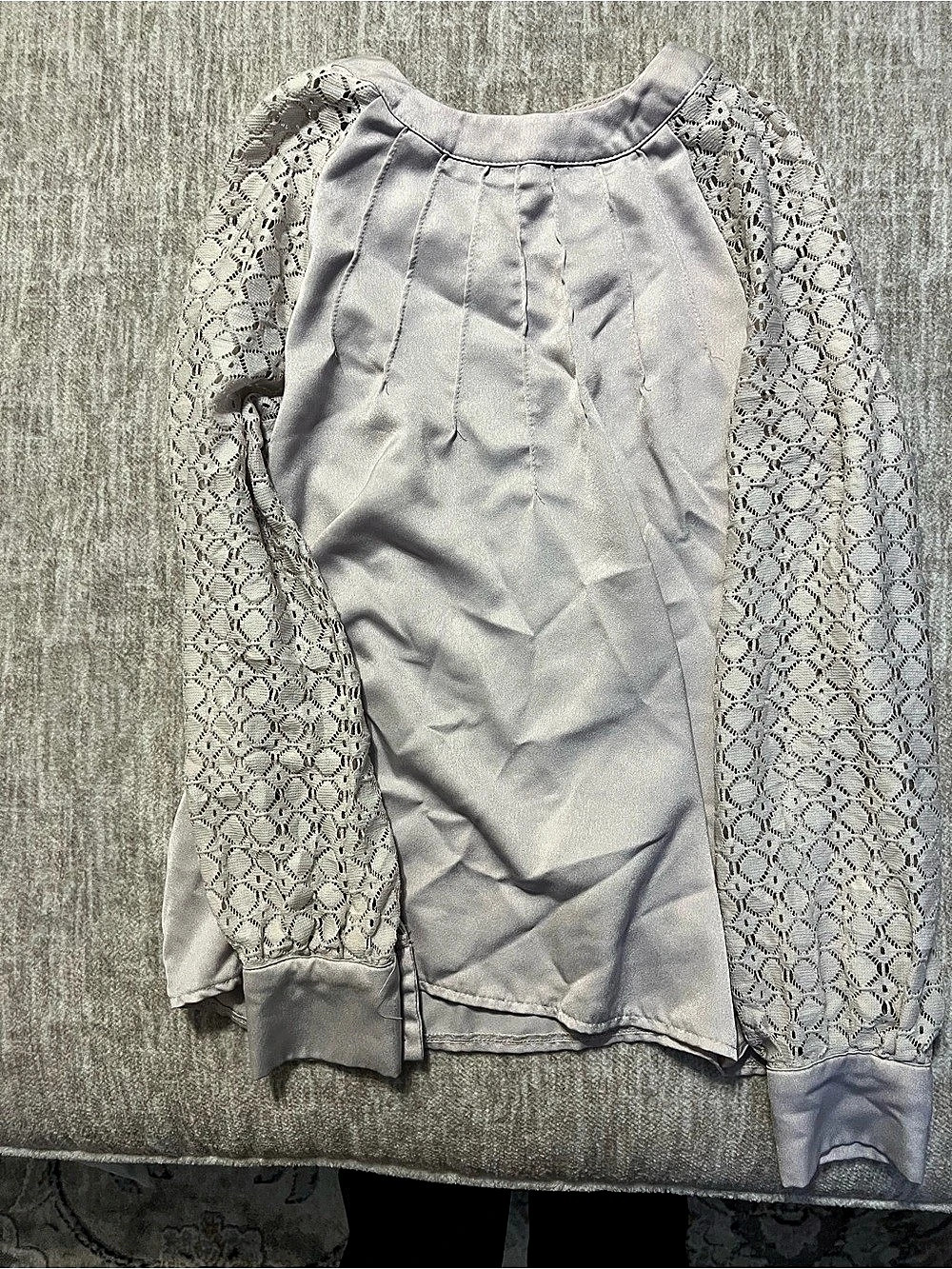Lace Sleeve Blouse in White Like New
